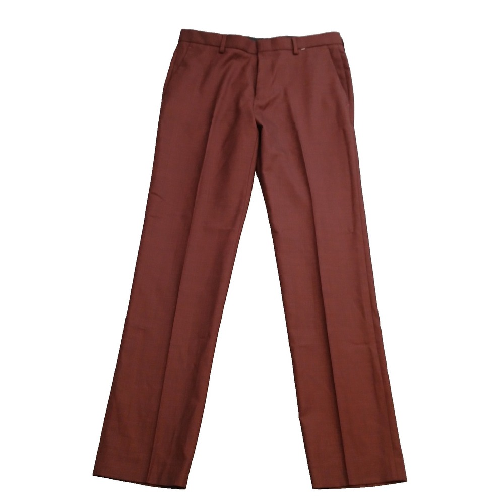J.Crew Ludlow Slim Pants Mens 32x32 Cherry Wool Cotton Dress Tapered Tweed Lined
